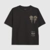 Boys Black Oversized Dragon Japanese T-Shirt