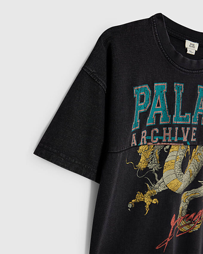 Boys Black Oversized Palais Dragon T-Shirt