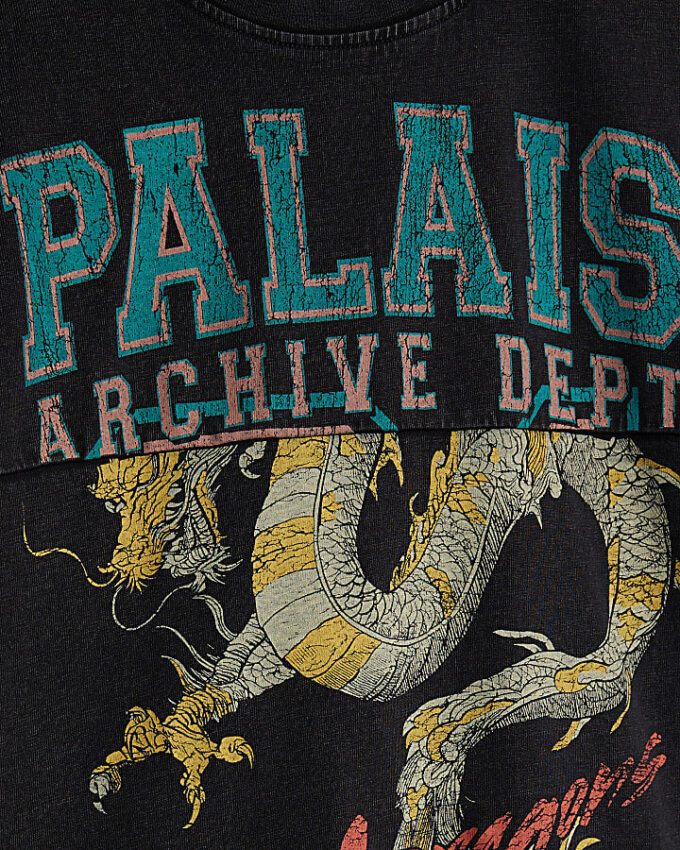 Boys Black Oversized Palais Dragon T-Shirt