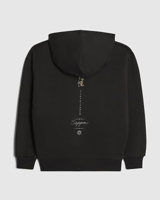Boys Black Yokosuka Snake Zip Through Hoodie