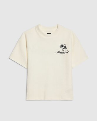 Boys Cream Textured Palm Tree T-Shirt