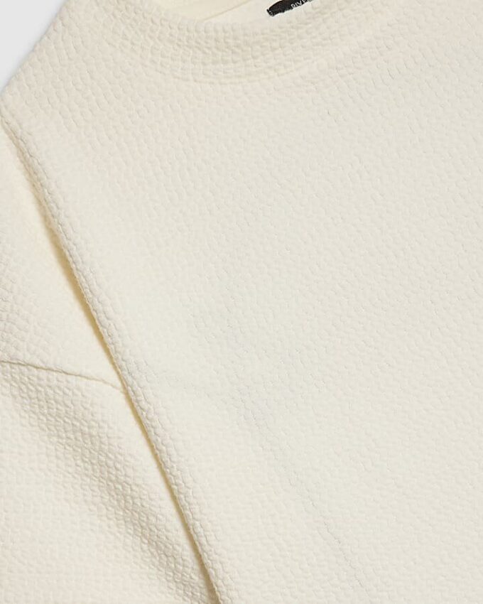 Boys Cream Textured Palm Tree T-Shirt