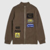 Boys Khaki Badge Zip Through Top