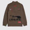 Boys Khaki Badge Zip Through Top