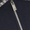 Boys Navy Check Collar Polo Shirt