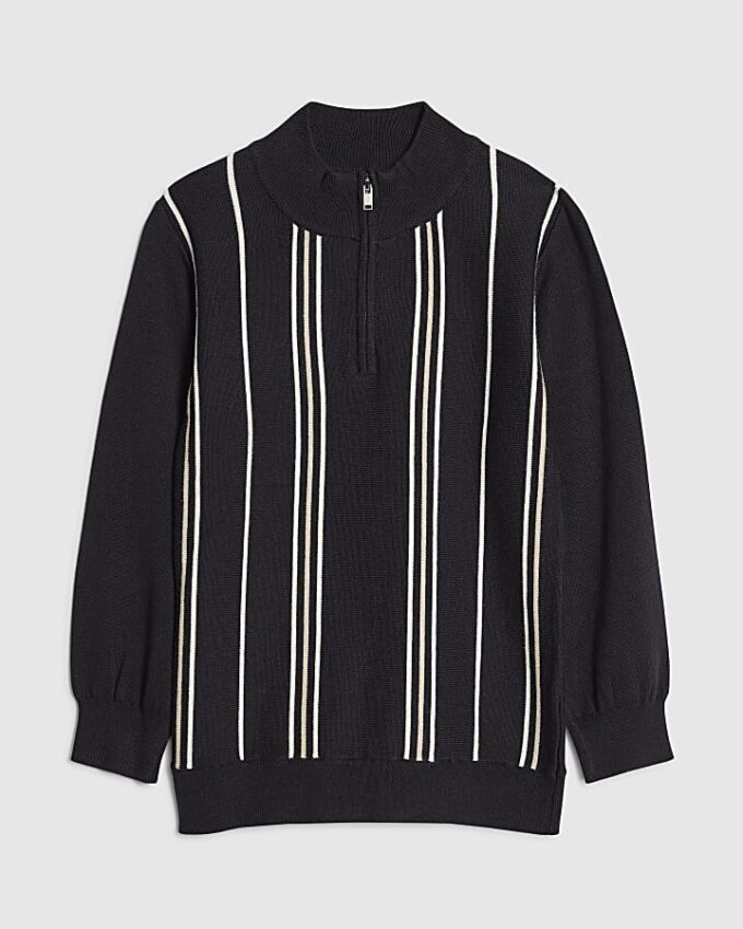 Boys Navy Stripe Funnel Top