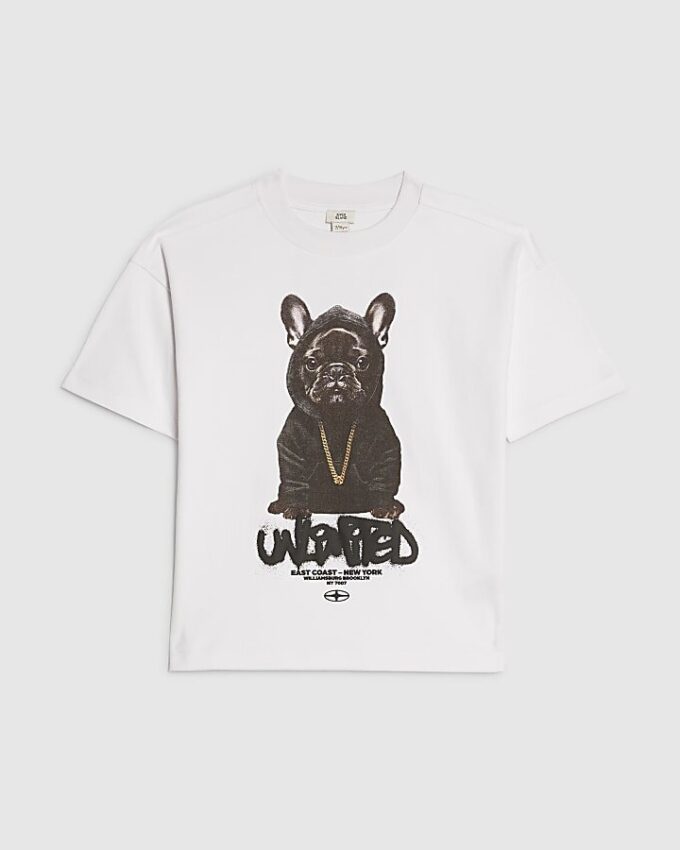 Boys White Frenchie T-Shirt