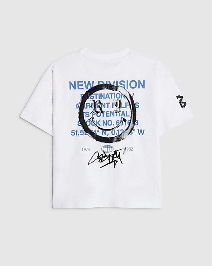Boys White Graffiti Smile T-Shirt