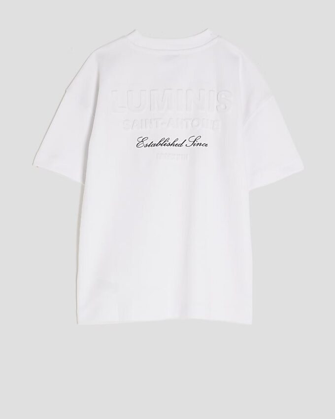 Boys White Luminis Back Print T-Shirt