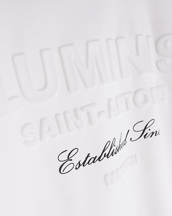 Boys White Luminis Back Print T-Shirt
