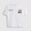 Boys White Motocross Bear Car T-Shirt