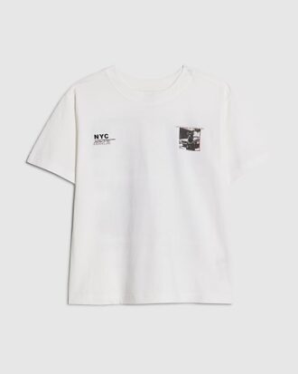 Boys White Photo Dog T-Shirt