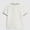 Boys White Slim Fit Textured Polo Shirt