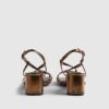 Bronze Caged Block Heel Sandals