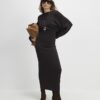 Brown 2 In 1 Jumper Maxi Dress