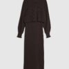 Brown 2 In 1 Jumper Maxi Dress