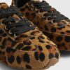 Brown Animal Print Suede Trainer