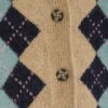Brown Argyle Knit Cardigan