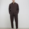 Brown Boxy Fit Plisse Shirt