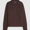 Brown Boxy Fit Plisse Shirt