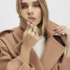 Brown Bubble Hem Double Breasted Jacket