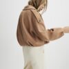 Brown Bubble Hem Double Breasted Jacket