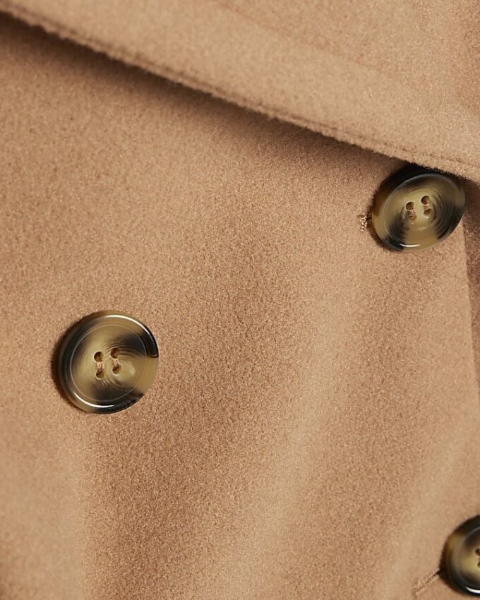 Brown Bubble Hem Double Breasted Jacket
