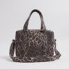Brown Canvas Leopard Print Holdall Bag