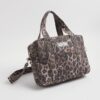 Brown Canvas Leopard Print Holdall Bag
