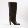 Brown Chisel Toe High Leg Boots