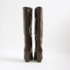 Brown Chisel Toe High Leg Boots