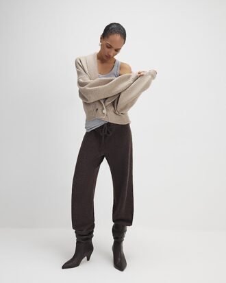 Brown Cosy Balloon Leg Joggers