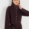 Brown Cosy Long Sleeve Button Up Cardigan