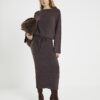 Brown Cosy Midi Skirt