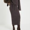 Brown Cosy Midi Skirt