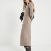 Brown Cosy Twist Front Midi Dress