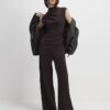 Brown Cosy Wide Leg Trousers