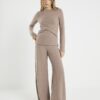Brown Cosy Wide Leg Trousers