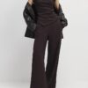 Brown Cosy Wide Leg Trousers