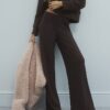 Brown Cosy Wide Leg Trousers