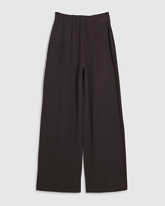 Brown Cosy Wide Leg Trousers