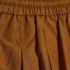 Brown Cotton Poplin Barrel Leg Trousers