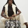 Brown Daisy Monogram Barrell Bag