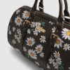 Brown Daisy Monogram Barrell Bag