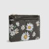 Brown Daisy Monogram Travel Wallet