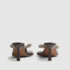 Brown Diamante Toe Thong Heeled Sandals