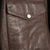 Brown Distressed Leather Bomber Jacket
