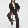 Brown Elasticated Wide Leg Trousers