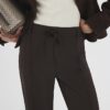 Brown Elasticated Wide Leg Trousers