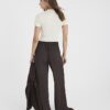 Brown Elasticated Wide Leg Trousers